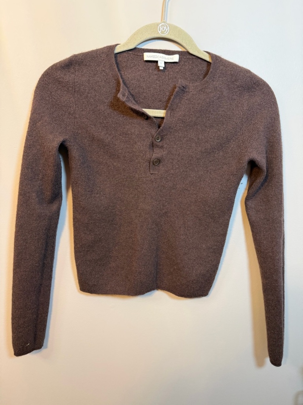 NakedCashmere Brown Marlowe Cashmere Henley Cardigan